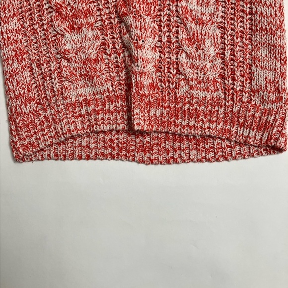 FREE PEOPLE slightly cropped orange and white sweater - Picture 3 of 6